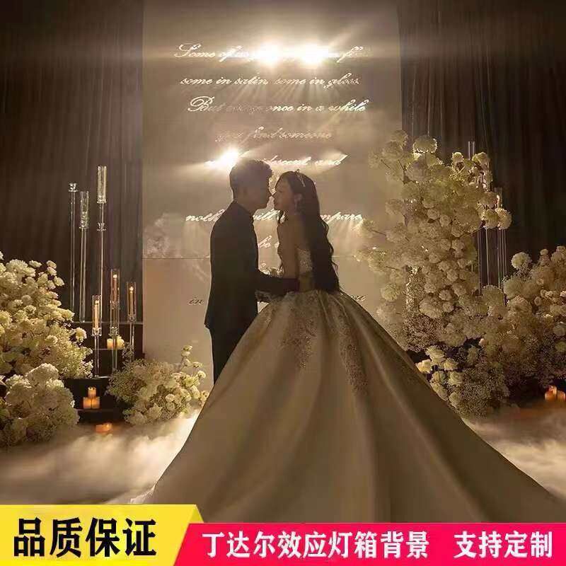 新款婚庆铁艺丁达尔效应背景x灯箱韩式婚礼舞台背景灯光道具摆件