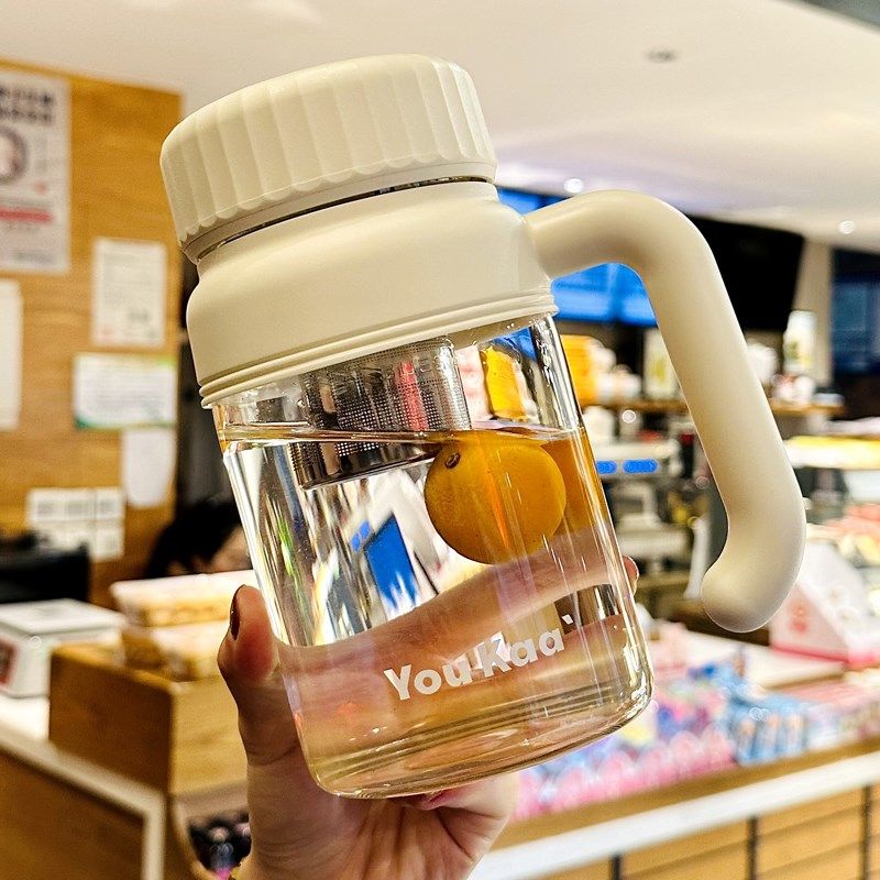 大容量玻璃杯带把手茶水分离泡茶杯子耐高温2025新款水杯女高颜值,餐饮具,玻璃杯,淘宝优惠券,粉丝福利购,淘宝优惠卷