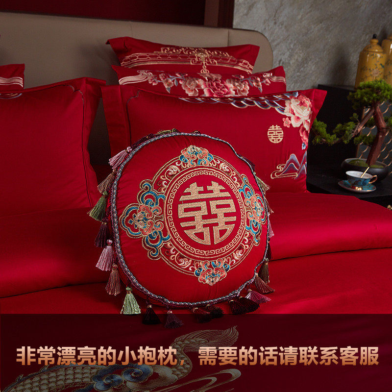 多款高支刺绣四六件套大红龙凤刺绣被套结婚床品陪嫁婚房铺床