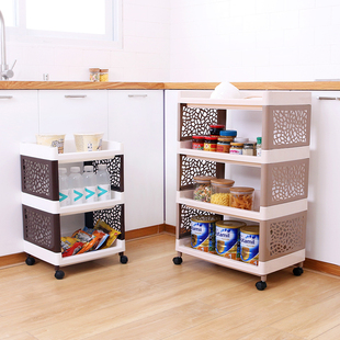 多功能厨房置物架落地式塑料多层省空间储物架置地式放菜收纳架子