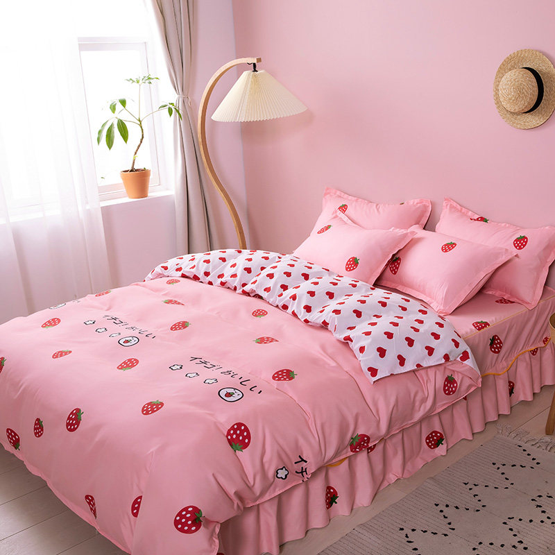 公主风床裙款四件套水洗棉全棉纯棉被套床罩床套床单人床上用品4,床上用品,床品套件/四件套/多件套,淘宝优惠券,粉丝福利购,淘宝优惠卷