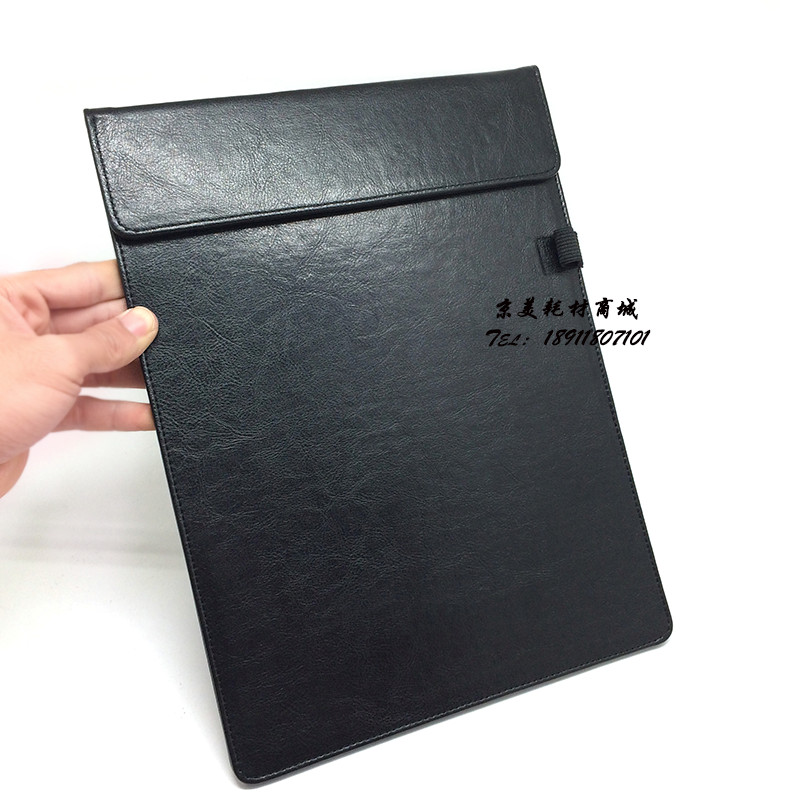 商务皮革A4会议夹资料板夹写字板垫板磁F性板夹点菜单定制烫金LOG