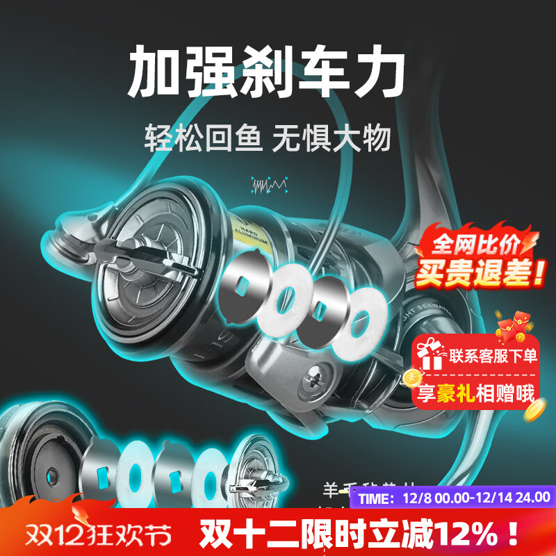 哈斯达新款路亚纺车轮碳纤维远投纺车轮超轻斜口鱼线轮路亚轮威锋