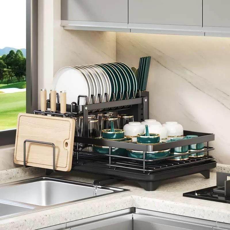 G2K碗碟收纳架水槽置物架碗架盘子沥水架放碗盘筷子桶收可伸缩