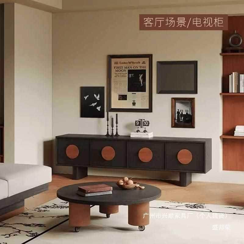 lmn客厅中古北欧影视黑色法式复古现代简约储物柜实木电视柜装饰,3C数码配件,USB灯,淘宝优惠券,粉丝福利购,淘宝优惠卷