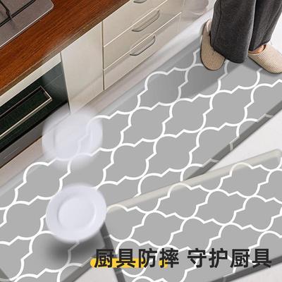 跨境PVC厨房地垫亚马逊皮革pu斜边脚垫家用12mm加厚防滑防水地毯