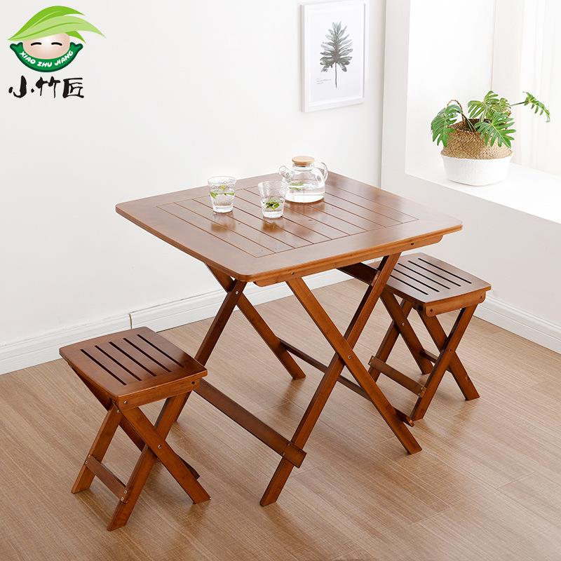 折叠餐桌家用小户型小方桌子正方形折叠桌椅户外便携式简易小饭桌