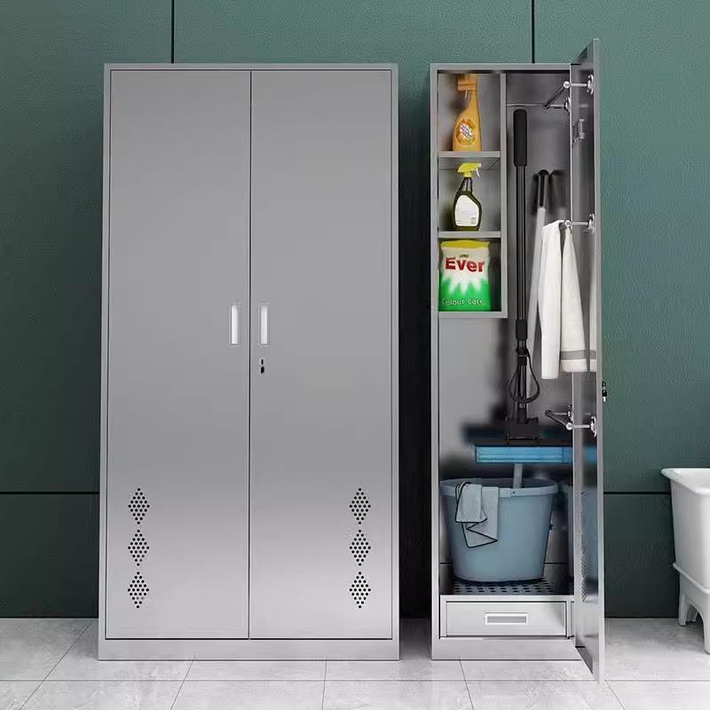 不锈钢清洁柜柜拖把柜保洁柜阳台收纳柜杂物工具储物柜子防尘防水