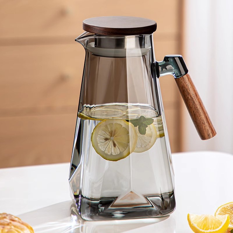 冷水壶玻璃耐高温家用大容量装水容器凉水M壶客厅开水杯凉茶瓶扎
