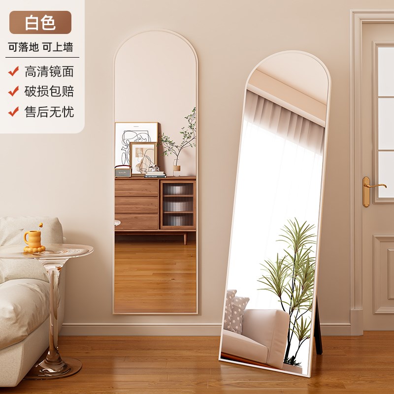 镜子全身镜家用女生卧室落地w穿衣镜简约高清挂墙壁试衣镜网红镜