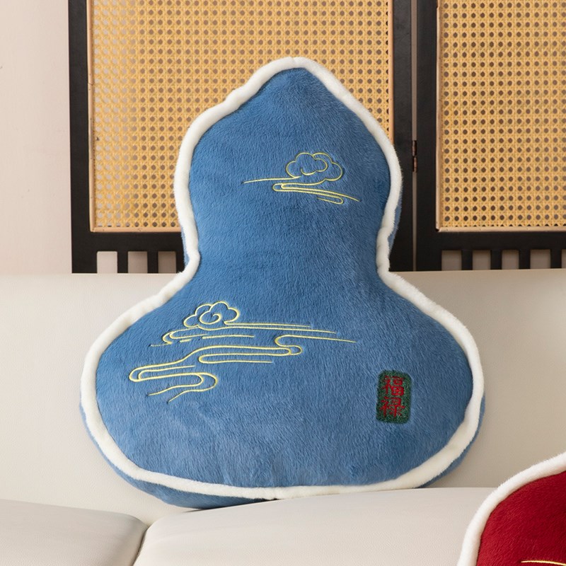 葫芦靠枕b客厅沙发靠背办公室异形抱枕新中式福禄靠垫创意高级腰