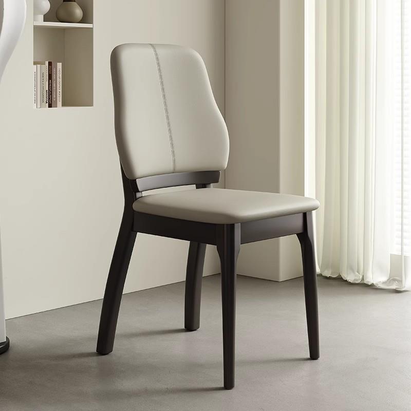 意式轻奢餐椅设计师靠背椅北欧家用白蜡木实木椅子现代简约书桌椅