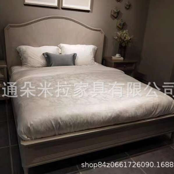 美式现代轻奢床斯卡拉家具简约实木床法式主卧双人大床