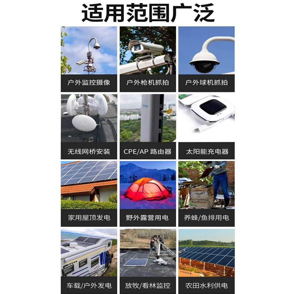 单晶12V太阳能发电板100W家用光伏电池板200瓦充电板18伏太阳能板