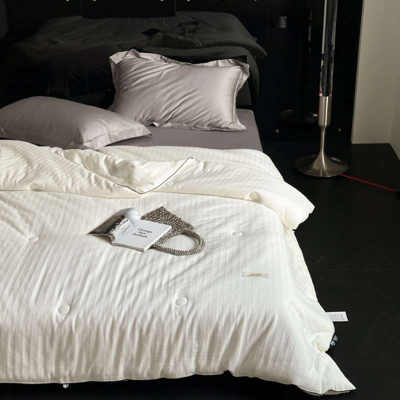 简约法式风40支全棉水洗提花春秋被单双人冬被加厚保暖子母被芯