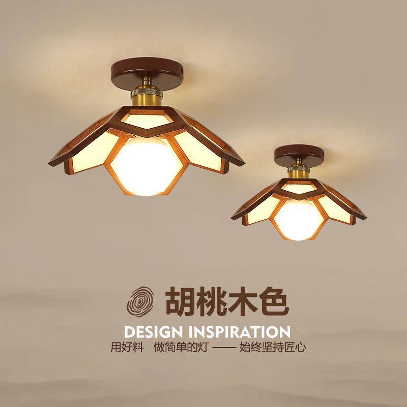 走廊灯过道灯实木吸顶灯阳台灯简约日式衣帽间灯具入户门厅玄关灯