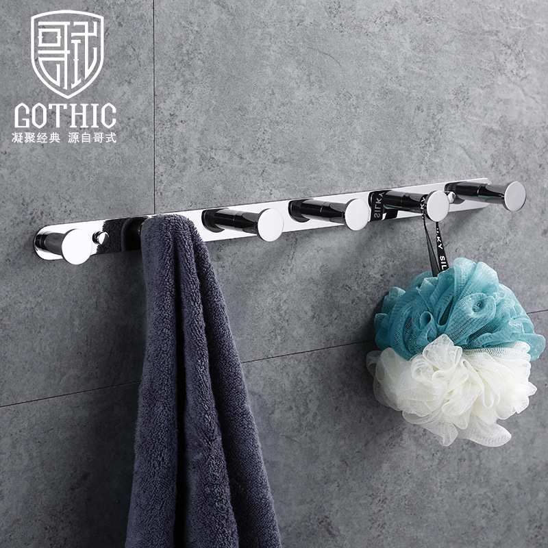 哥式GOTHIC出口304不锈钢挂钩排钩衣帽钩门后衣服挂衣钩卫生间