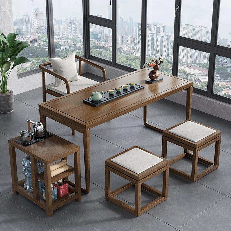 实木茶桌新中式禅意功夫茶台现代简约客厅家用阳台泡茶桌椅组合