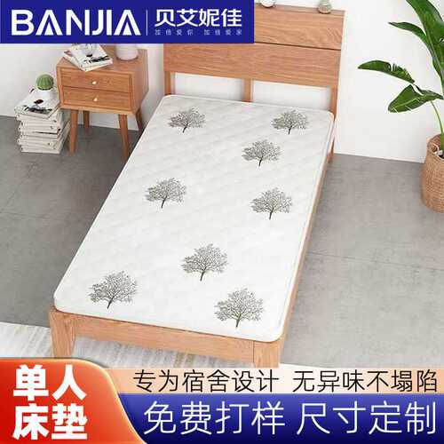 25年实力工厂定制棕垫单人床垫95x190 宿舍不塌陷5cm跨境硬床垫
