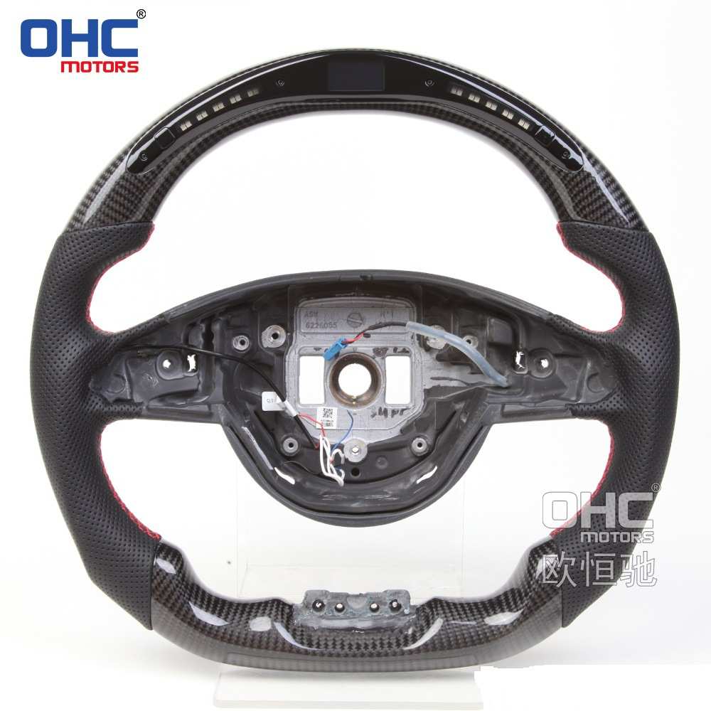 适用于奔驰AMG CLA C E CLA S W205 G系 led碳纤维汽车方向盘改装
