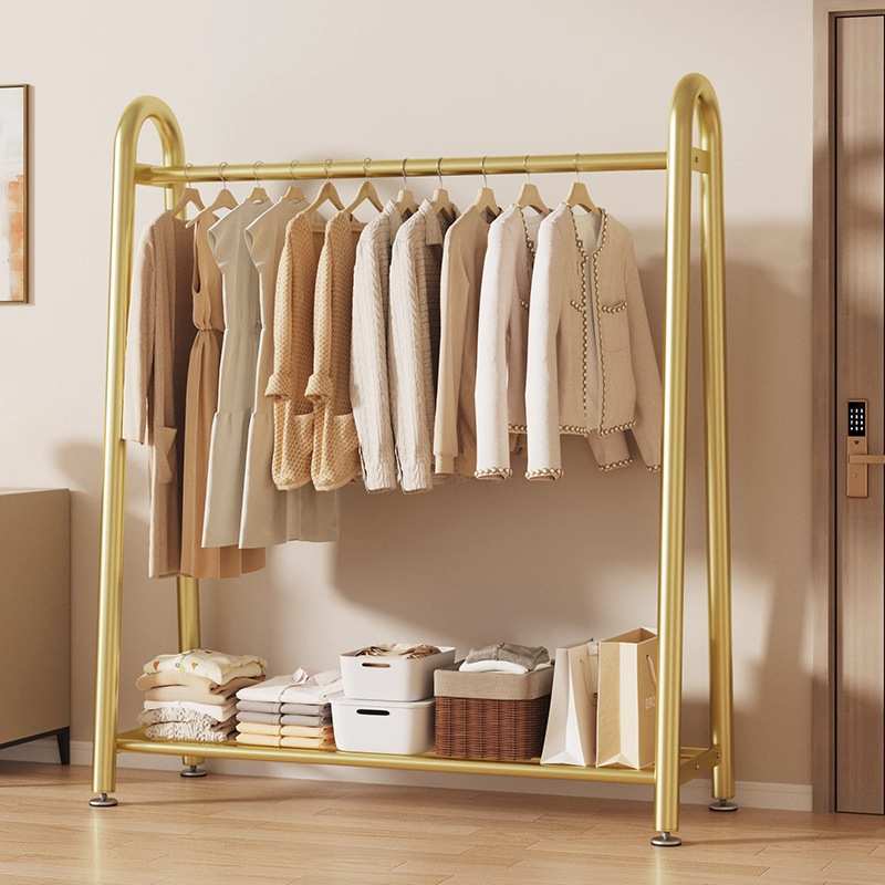 轻奢钢管落地式挂衣架家用卧室高级感多功能置物架2025新款衣帽架