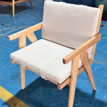 DF28-19简约实木沙发椅阳台休闲桌椅民宿咖啡厅休息区洽谈会客沙