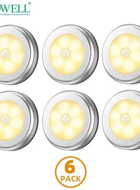 Motion Sensor Light新奇特圆形感应灯创意磁吸LED人体感应小夜灯