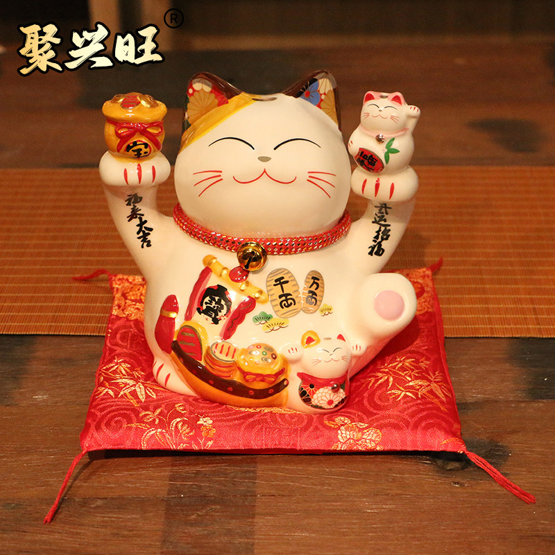 招财猫乔迁客厅加大码陶瓷摆件储蓄罐开业礼物特大号发财猫存钱罐,家居饰品,桌面摆件,淘宝优惠券,粉丝福利购,淘宝优惠卷