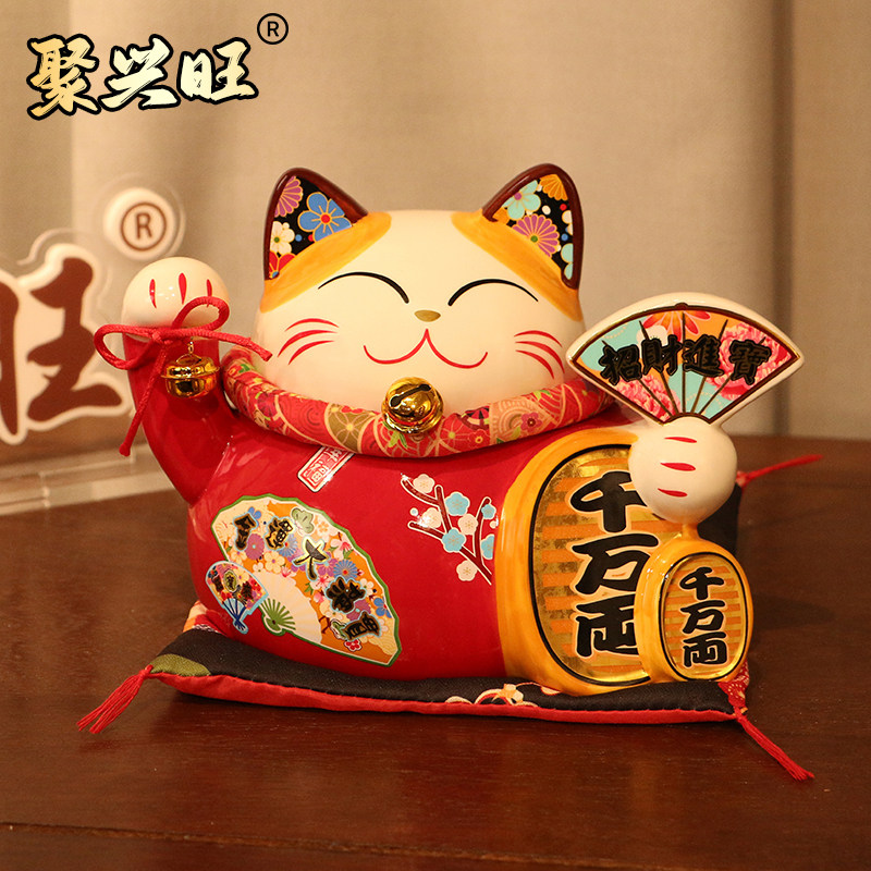喜庆红色招财猫储钱罐摆件2026新款发财猫入户乔迁送礼前台存钱罐,家居饰品,桌面摆件,淘宝优惠券,粉丝福利购,淘宝优惠卷