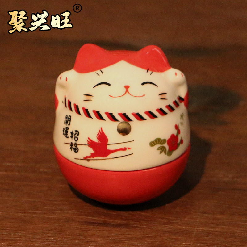 陶瓷可爱迷你不倒翁桌面摆件