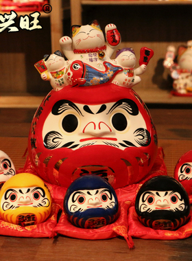 达摩招财开业礼品存钱罐陶瓷摆件