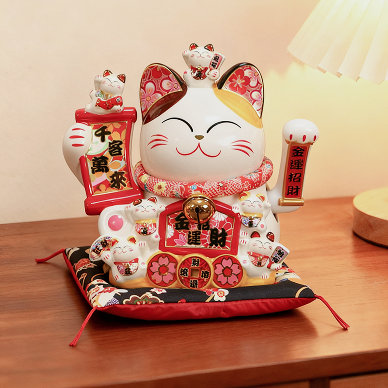 招财猫卧室桌面摆件自动招手礼品