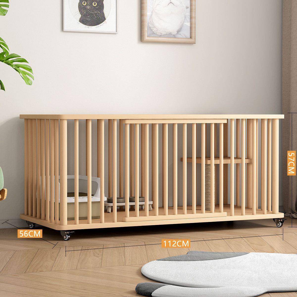 家用猫舍空间猫柜子猫别墅双层圆形猫房猫笼豪华实木猫笼