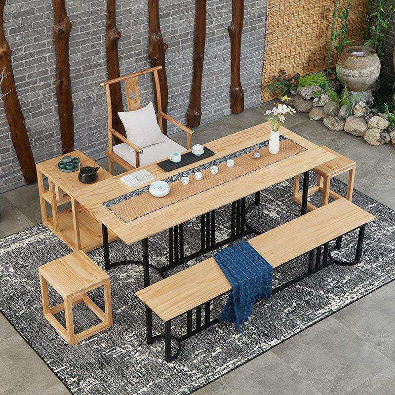 新中式实木茶桌椅组合 家用小户型铁艺长方形茶桌 茶馆休闲喝茶桌,鲜花速递/花卉仿真/绿植园艺,割草机/草坪机,淘宝优惠券,粉丝福利购,淘宝优惠卷