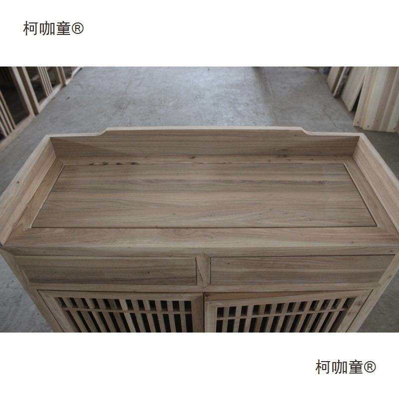 北方老榆木新中式实木餐边柜白茬白胚毛坯茶水柜收纳玄关柜垒德株
