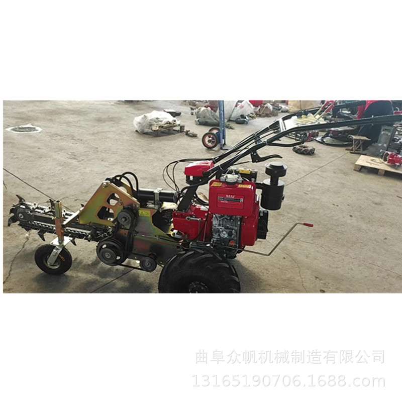 链条开沟机工程管道开槽电缆挖沟机农用果园施肥小型柴油挖沟机