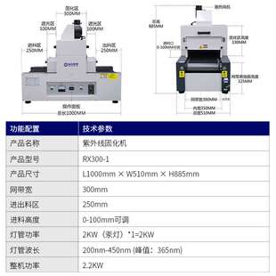 RX300-1紫外线UV机 小型UV胶水干燥硬化光固机UV固化机丝印烘干机