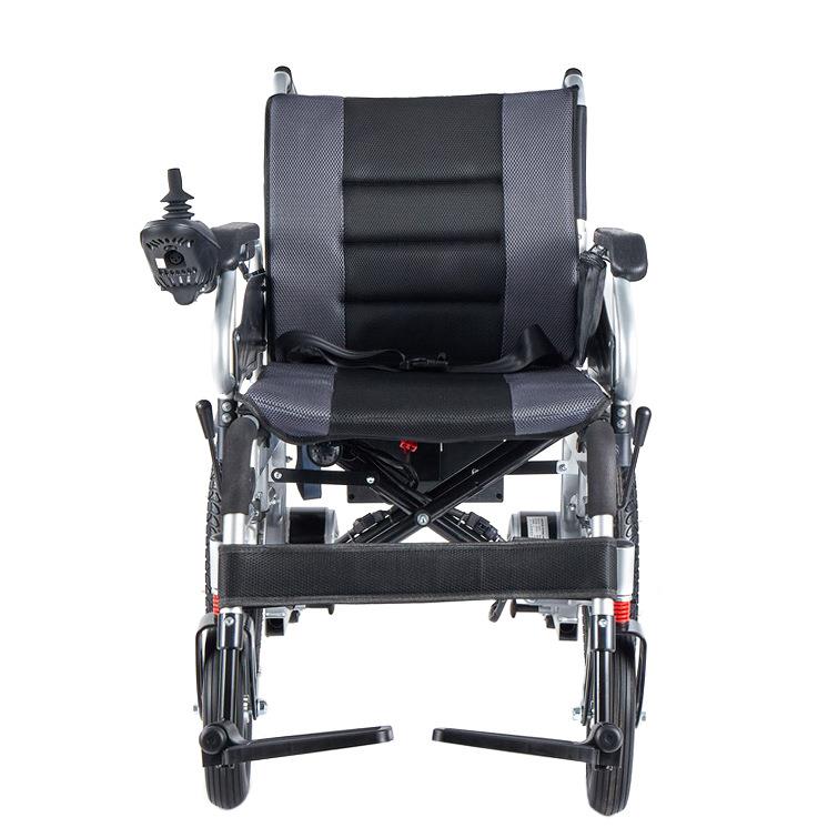 跨境ES6001A老年人残疾人银色高靠背铝合金折叠智能电动轮椅