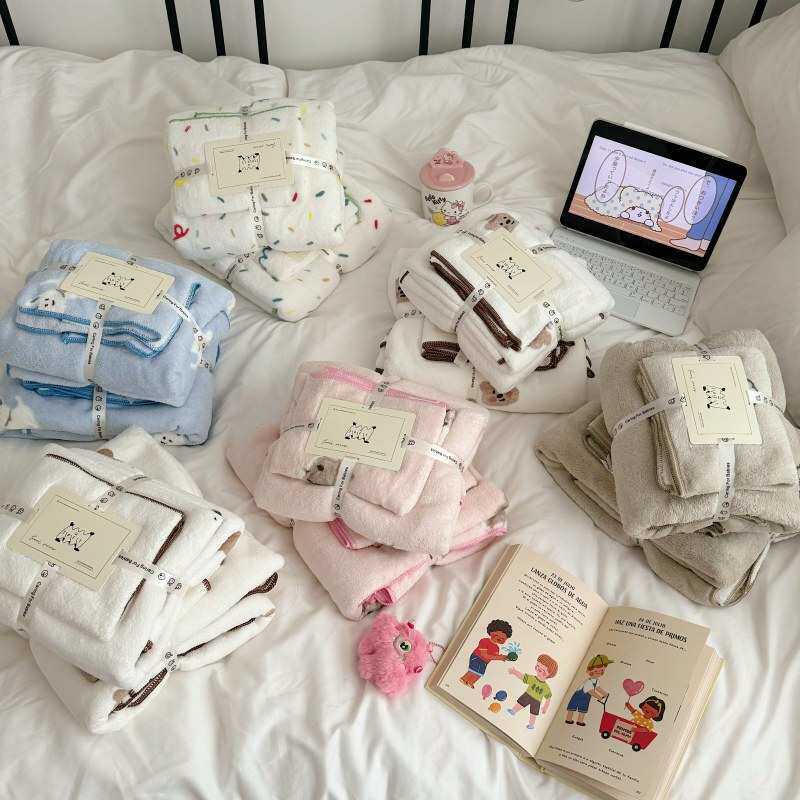 ins韩国亲子浴巾毛巾婴儿儿童吸水纳米级防滑纱洗澡巾柔软亲肤