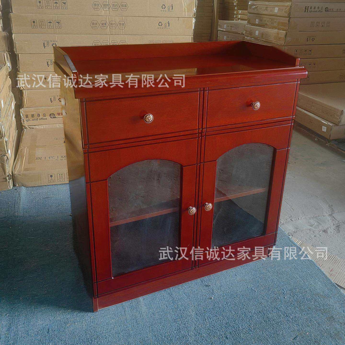 武汉传统办公室小型新中式油漆靠墙会议室两门三门收纳矮柜茶水柜
