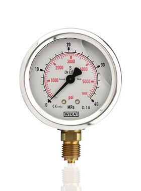 供应德国WIKA威卡不锈钢压力表耐震充油径向YBN63 40MPA 5800PSI