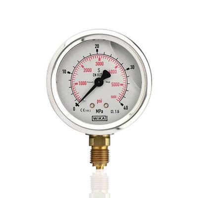 供应德国WIKA威卡不锈钢压力表耐震充油径向YBN63 40MPA 5800PSI