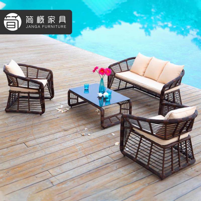 别墅花园藤编沙发组合庭院露天防水防晒沙发家具阳台休闲藤椅茶几,住宅家具,户外沙发,淘宝优惠券,粉丝福利购,淘宝优惠卷