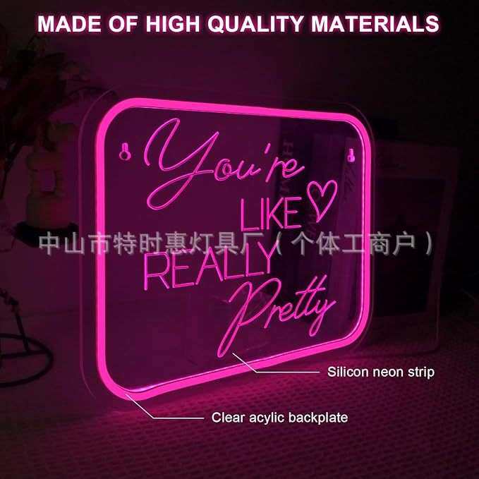 You're Like Really Pretty Neon 霓虹灯少女房间装饰灯
