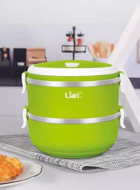联创（Lian）保温饭盒不锈钢双层便当盒方便清洗DF-CP0616M 绿色