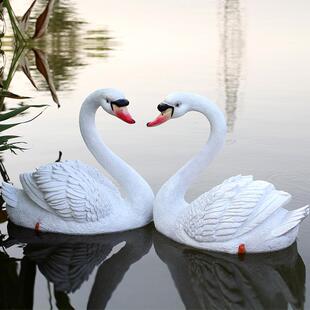 仿真天鹅雕塑浮水户外别墅庭院花园公园池塘水池园林景观装饰摆件