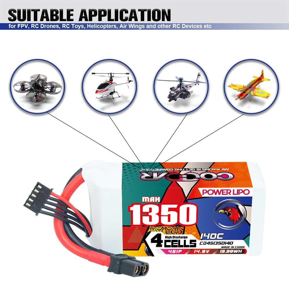 CODDAR鹰氪1350MAH 4S 14.8V 140C星环5寸化骨龙怪象穿越机电池