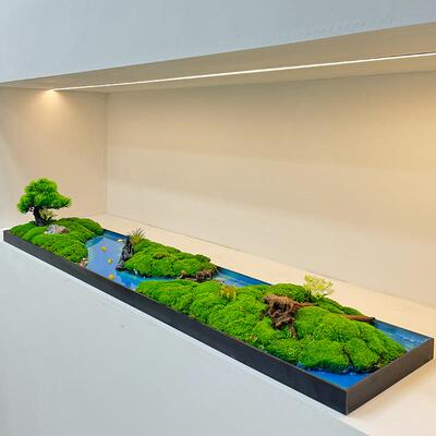 永生苔藓微景观绿植物造景办公桌会议桌入户玄关过道狭窄空间装饰