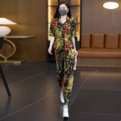 女装 夏装 洋气妈妈减龄气质时尚 大码 休闲套装 女2025新款 短袖 两件套