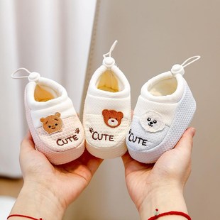 新生儿防掉跟软底步前鞋 小月龄宝宝布底鞋 6到12个月9 子春季 婴儿鞋